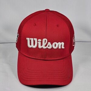 Wilson Mens Red Snapx Baseball Cap‎ Embroidered Logo Golf Hat OSFM